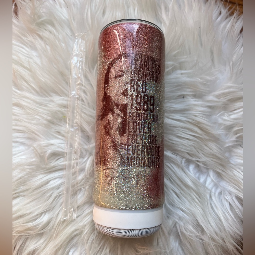 NWB Taylor Swift Bluetooth Speaker handmade Glittered Tumbler
